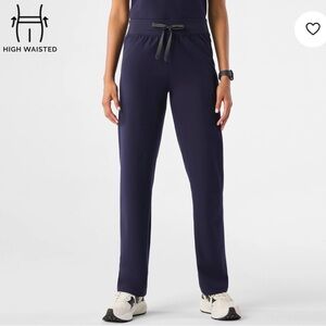 Figs Navy High Waisted Livingston Basic Scrub Pants